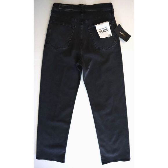 Rag & Bone Women Sz 26 Washed Black The Shannon Relaxed Straight Leg Jeans - Picture 2 of 13